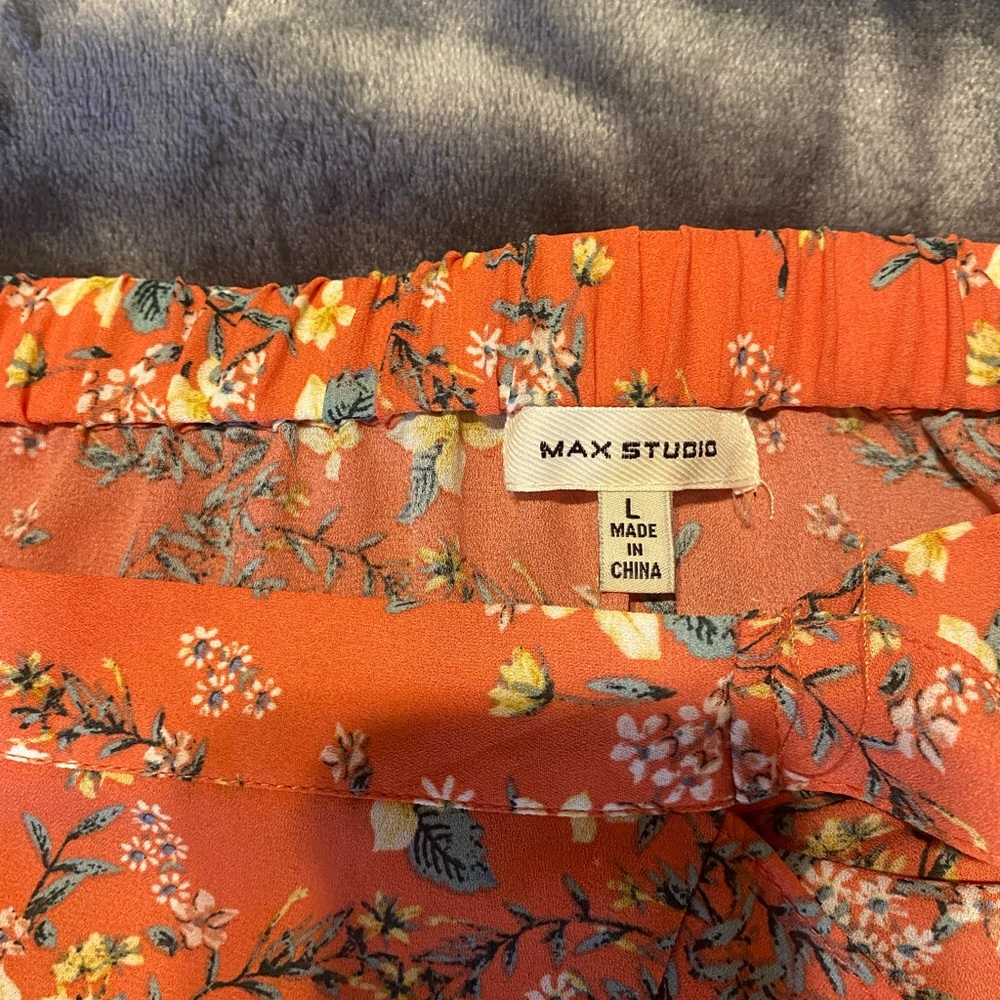 Max Studio Orange Floral Skirt